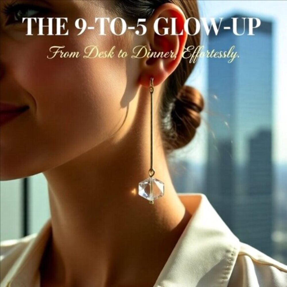 Sleek Sexy & Chic! Clear Faceted Glass Bead Earrings! Superior Bling/Glam Effect